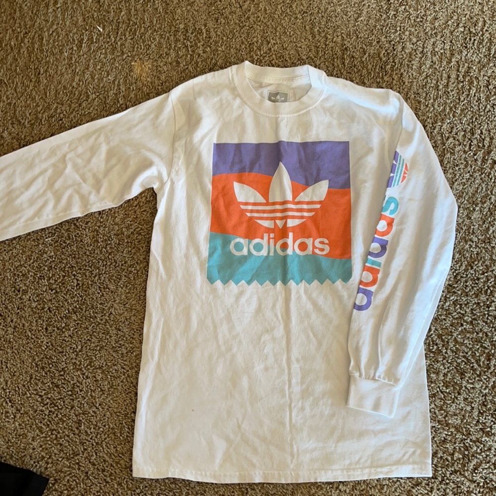 Adidas white long sleeve t shirt never worn